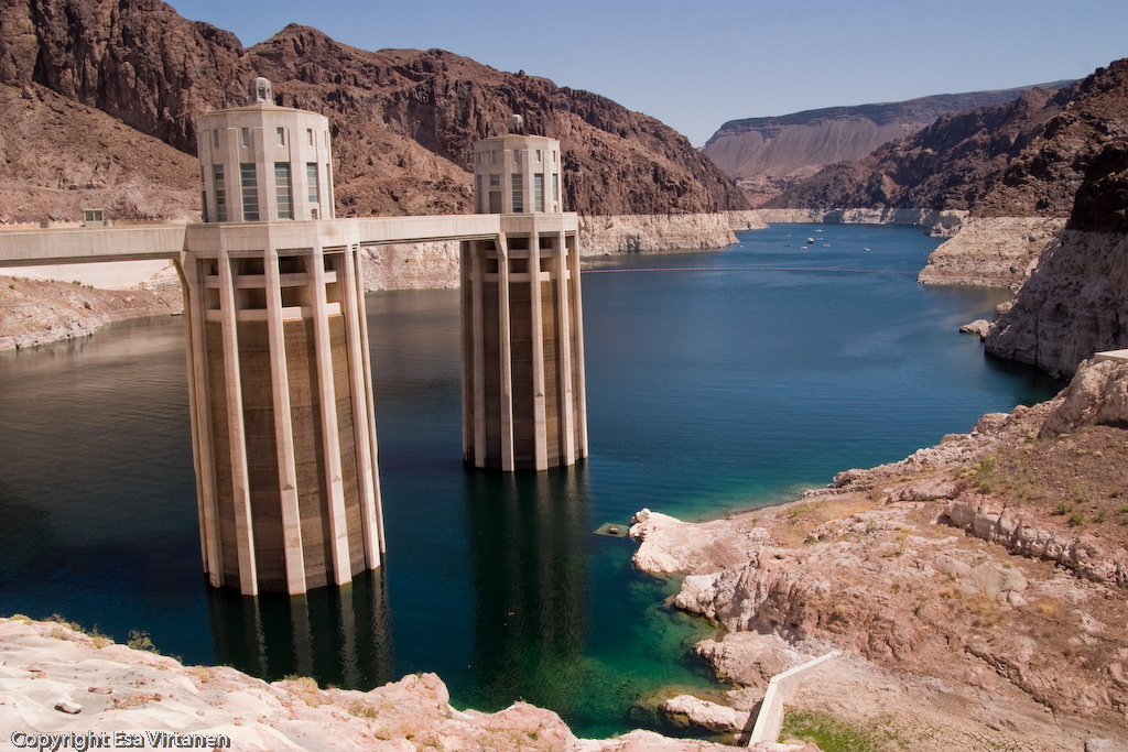 Hoover Dam and the Colorado River.