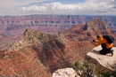 Man documenting the awe and wonder of Grand Canyon.